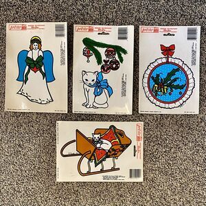 Vintage Christmas Window Decoration Vinyl Static Clings 1989 Kinduell Presto-NEW